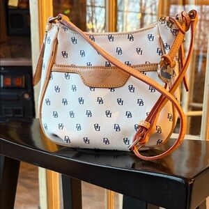 Dooney & Bourke Cream and Tan Crossbody Bag